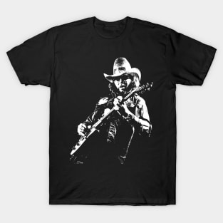 Classic Hank Jr Williams White Stencil T-Shirt